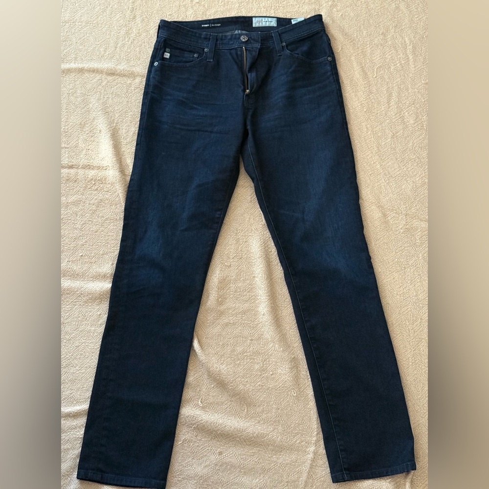 AG Adriano Goldschmied Men's Deep Indigo Straight Jeans (Everett)
